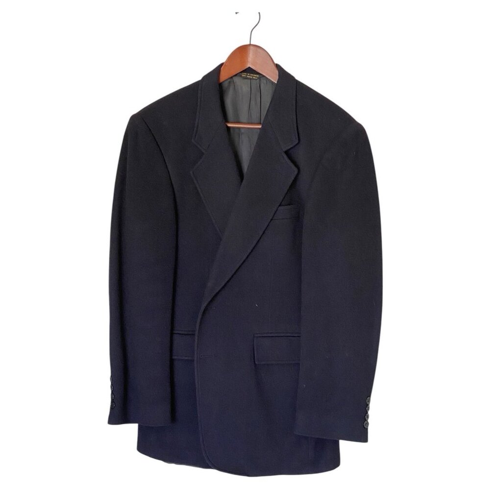 J. B. Britton Collection Navy Camel Hair Blazer Men's 42L Jacket Vintage